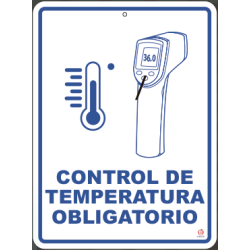 CONTROL DE TEMPERATURA OBLIGATORIO 39 x 29 cm