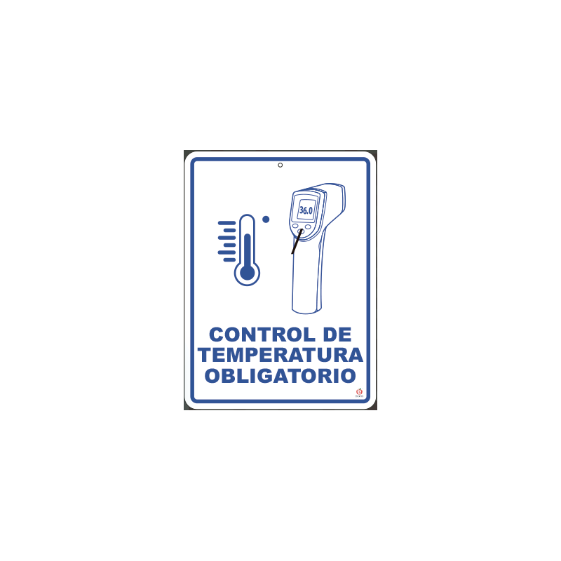 CONTROL DE TEMPERATURA OBLIGATORIO 39 x 29 cm