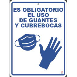 ES OBLIGATORIO EL USO DE GUANTES Y CUBREBOCAS