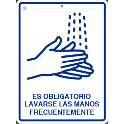 ES OBLIGATORIO LAVARSE LAS MANOS FRECUENTEMENTE 39 x 29 cm