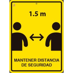 MANTENER DISTANCIA DE SEGURIDAD 39 x 29 cm