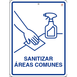 SANITIZAR AREAS COMUNES 39 x 29 cm