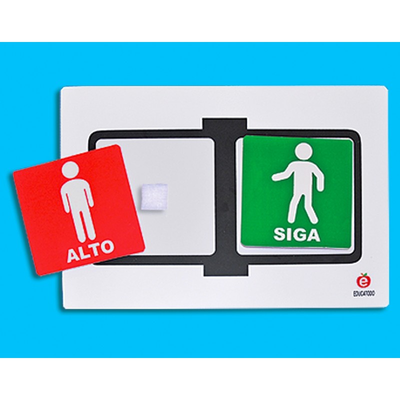 SEÑAL ALTO SIGA PEATONAL 29 X 20 CM APROX. CAL.30