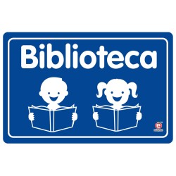 SEÑAL BIBLIOTECA 30 X 20 CM APROX. CAL.20
