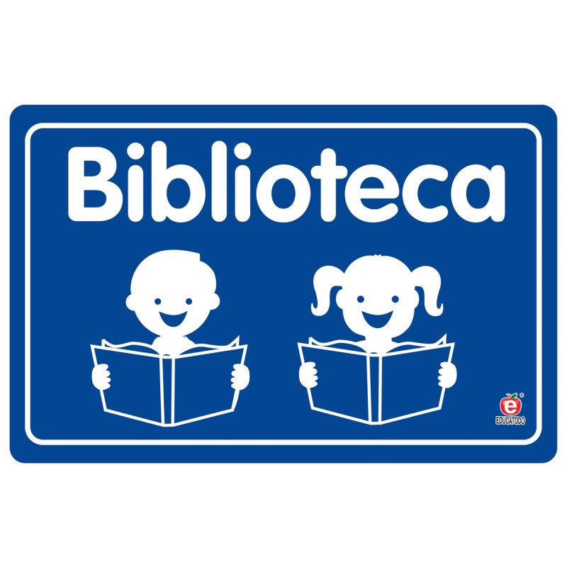 SEÑAL BIBLIOTECA 30 X 20 CM APROX. CAL.20