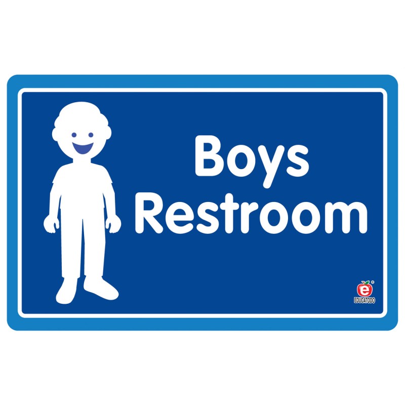 SEÑAL BOYS RESTROOM 30 X 20 CM APROX. CAL.20
