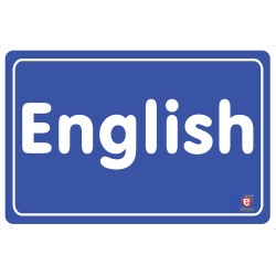SEÑAL ENGLISH 30 X 20 CM APROX. CAL.20