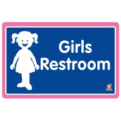 SEÑAL GIRLS RESTROOM 30 X 20 CM APROX. CAL.20
