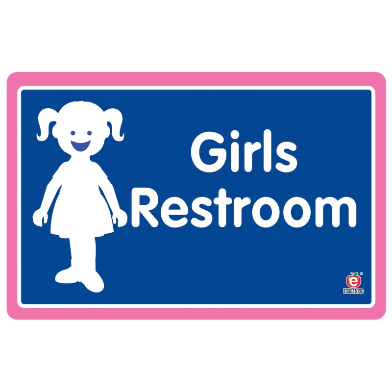 SEÑAL GIRLS RESTROOM 30 X 20 CM APROX. CAL.20