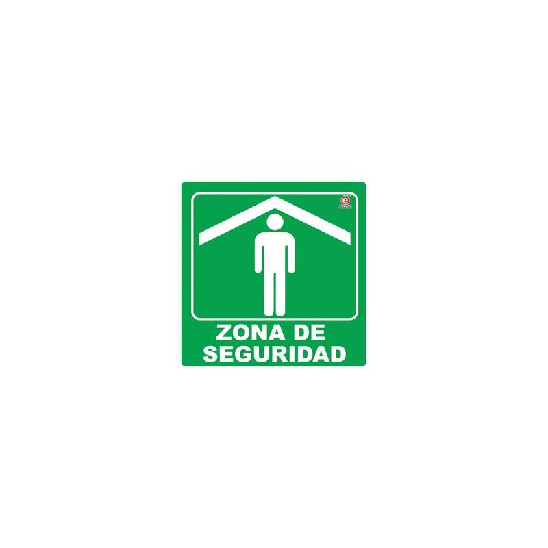 SEÑAL INDIVIDUAL ZONA DE SEGURIDAD 20 X 20 CM APROX. CAL.20