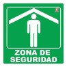 SEÑAL INDIVIDUAL ZONA DE SEGURIDAD 20 X 20 CM APROX. CAL.20