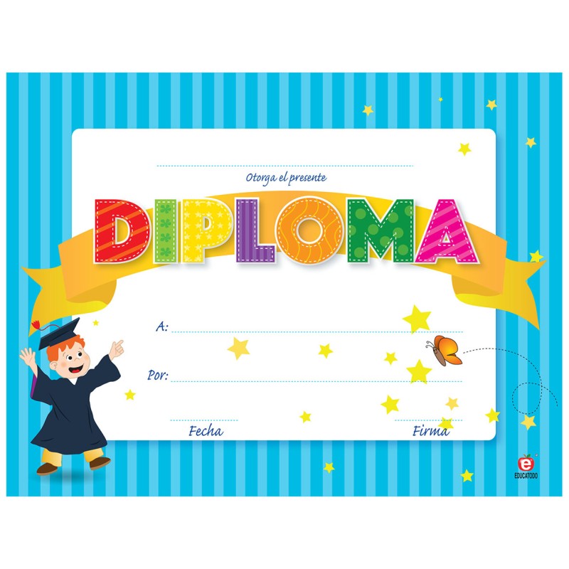 DIPLOMA GRADUACION NIÑO PAQUETE CON 35 PIEZAS