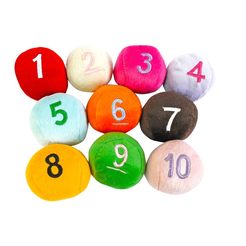 JUEGO DE PELOTAS CON 10 (COLORES Y NUMEROS)