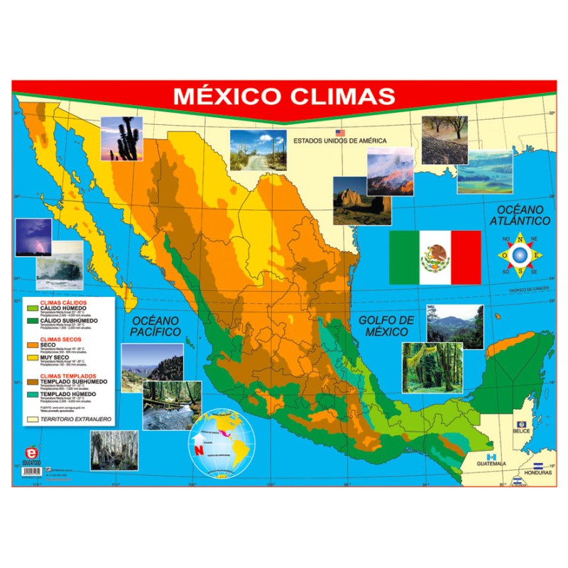 POSTER MEXICO CLIMAS C/B
