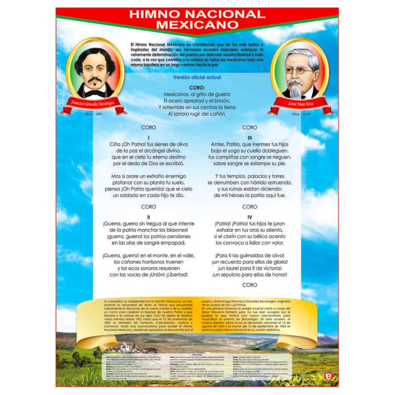 POSTER HIMNO NACIONAL MEXICANO / SIMBOLOS PATRIOS