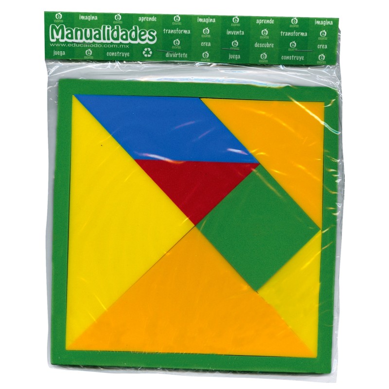 TANGRAM DE FOMY DE 19 X 19 CM Y 8 MM ESP.