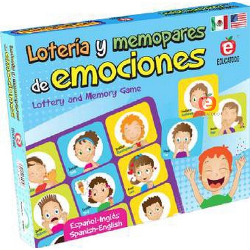LOTERIA Y MEMOPARES DE EMOCIONES MARCA EDUCATODO