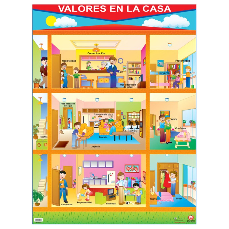 POSTER VALORES EN LA CASA C/B